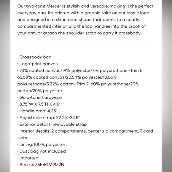 Michael Kors Mercer Medium Two-Toned Logo Signature Crossbody NWT - Picture 11 of 11